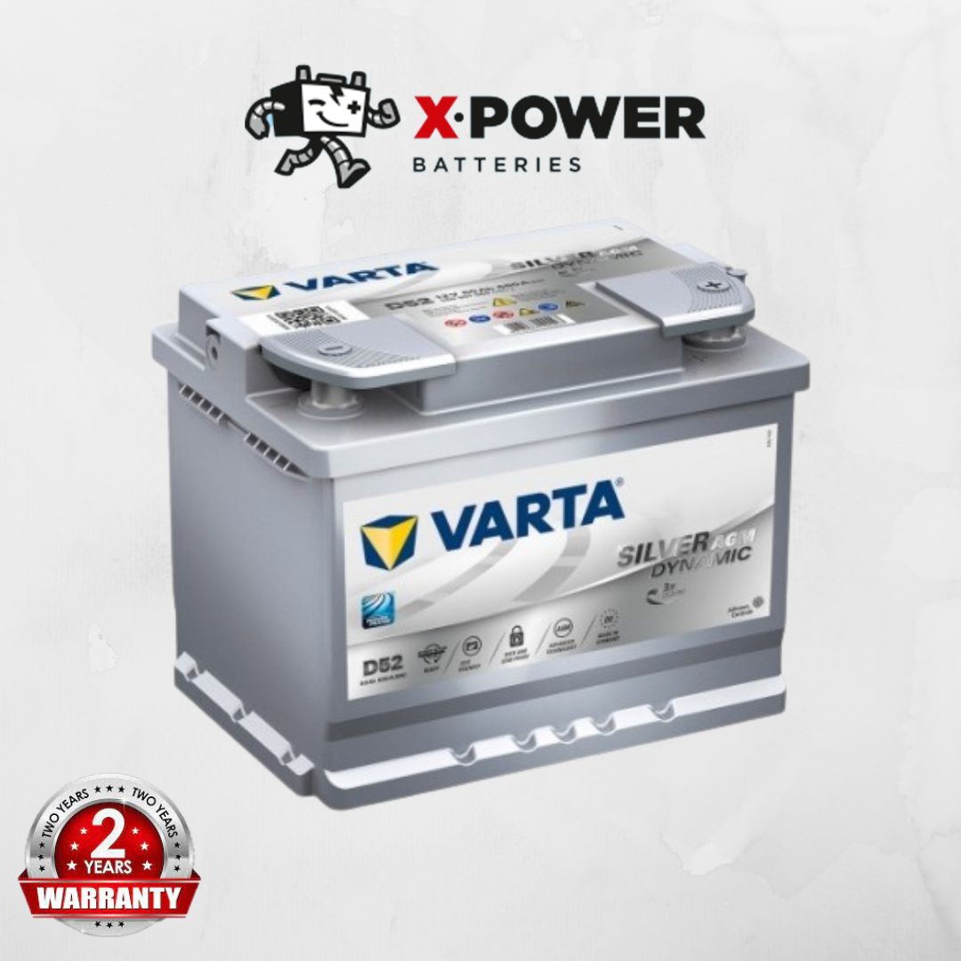 Varta Start Stop AGM D52 - 12V 60 Ah - 680CCA - X Power Batteries